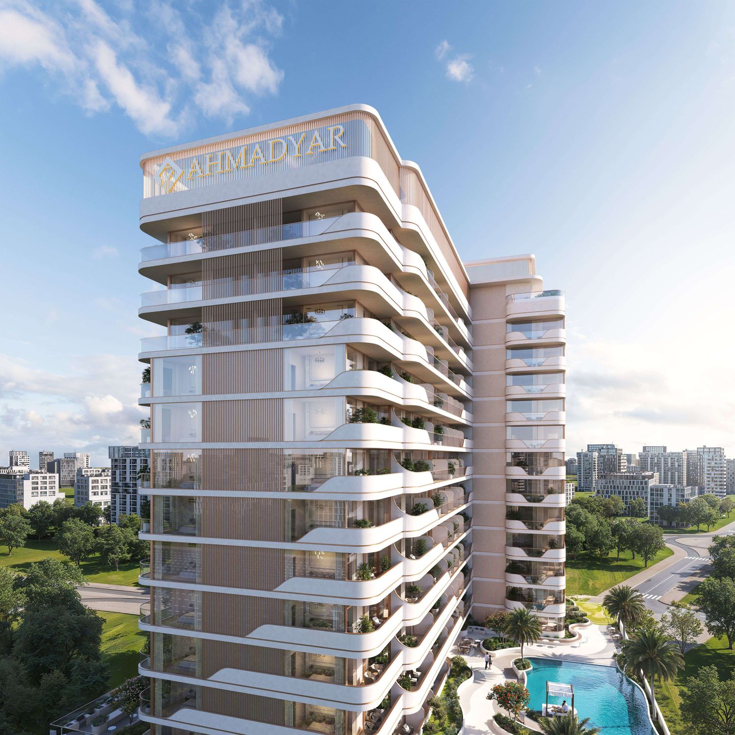 West elevation of La Vera Creek tower at midday